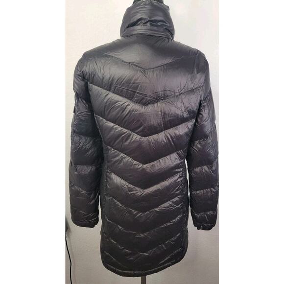 Andrew Marc Coat Womens SZ Small Black Down Puffer Coat Longline - Picture 9 of 16